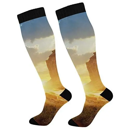 Produktbild: PUXUQU Socken Strümpfe Sonnenuntergang im Monument Valley Herren Damen Kniestrümpfe Socken 2 Pack