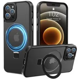 Produktbild: PuyaTeya Handyhülle für iPhone 12 Hülle,iPhone 12 Pro Hülle, (mit Unsichtbarem Ständer )(mit MagSafe) Kratzfeste Anti-Fingerabdruck (Transluzente Matte) Hülle iPhone 12/12 pro 6.1