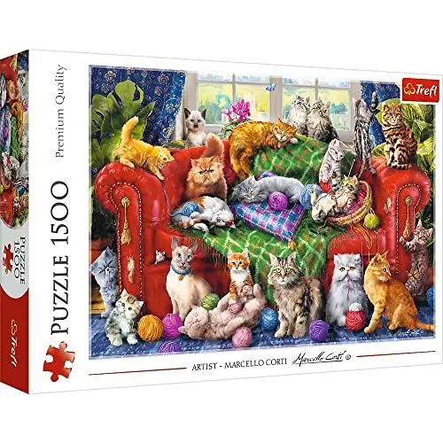 Produktbild: Puzzle 1500 - Katzen auf dem Sofa