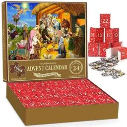 Produktbild: Puzzle Adventskalender 2024 Die Geburt der Christus 24 Teile 1008 Teile Puzzles Countdown bis Weihnachten, Weihnachtsgeschenke für Erwachsene und Kinder, Hausdekoration
