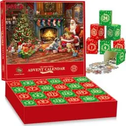 Produktbild: Puzzle Adventskalender 2024 für Kinder Erwachsene,1008 Teile Weihnachts Jigsaw Puzzle,24 Tage Weihnachtspuzzle Countdown Bis Weihnachten für Mädchen Jungen Weihnachtskalender, 70 cm x 50cm