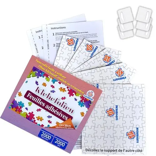 Produktbild: Puzzlekleber 1000 und 2000 Teile, Aufhängen des rahmenlosen Puzzles, Tutorial Video auf Deutsch, klebefolie für Kinder und Erwachsene