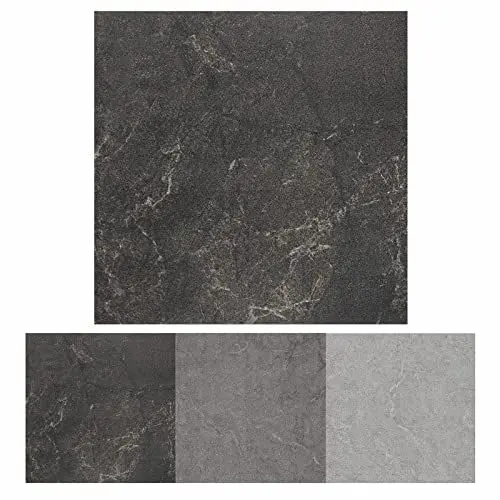 Produktbild: PVC Bodenbelag Selbstklebende Fliesen Schwarz Marmor 30x30 cm, Fliesenoptik Vinylboden Bodenfliesen für Eingangstür, Wohnzimmer, Küche, Balkon, Abstellraum, 50 Stück 4,5 m²