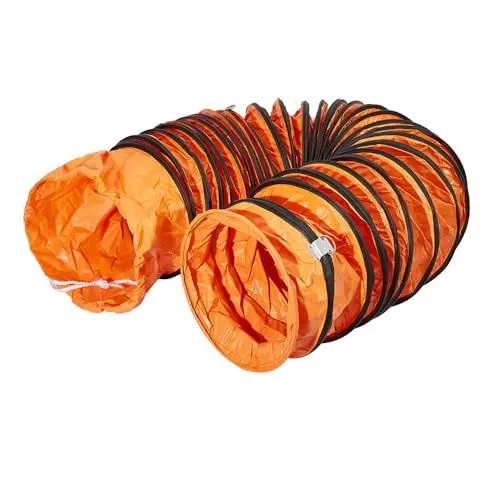 Produktbild: PVC Flexibler Kanalschlauch, 350mm Durchmesser 5m Länge HVAC Kanalschlauch Flammenhemmend für Ventilator Dienstprogramm Gebläse mit verstellbarem Seil und D-Ring, einfache Lagerung(350mmX5m)