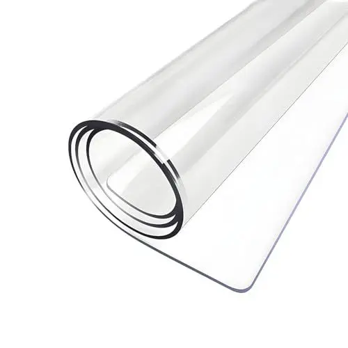 Produktbild: PVC Tischdecke Transparent, Tischdecke Transparent Tischfolie, 2mm Tischdecke Transparent, Tischsets, Schreibtischunterlagen, Wasserdicht HitzebestäNdig Kratzfest Tischdecke (2mm 100x100cm)