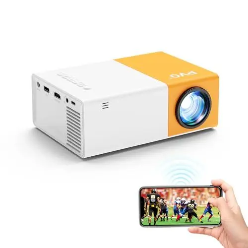 Produktbild: PVO Mini Beamer,WiFi Beamer Tragbarer Filmprojektor, Telefonbildschirm Kann Drahtlos Oder per Datenkabel auf den Beamer Gespiegelt Werden, Kompatibel mit Smartphone/Tablet/Laptop/TV Stick