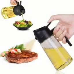 Produktbild: PVZLEXN ölsprüher für Speiseöl 470ml Oil 2 In 1 Sprayer öl Sprühflasche Heißluftfritteuse Glas ölsprühflasche Spray Bottle Zum Kochen Küche Zerstäuber Oelsprayflasche Oelsprüher Cooking Olivenöl