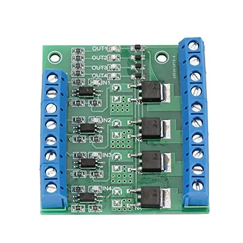 Produktbild: PWM 4-Kanal-SPS-Verstärker-Mosfet-Modul, Mosfet-Leiterplatte, MOS-FET-Verstärker-Leiterplattenmodul, Treiber 3–20 V Bis 3,7–27 VDC, 10 A