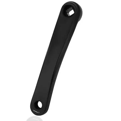 Produktbild: Pwshymi Fahrradkurbelarm Linke Kurbelarm Single Speed ​​Kurbelgarnitur Fahrradkurbelarm für Mountainbike(Schwarz-rhombisches Loch) Sportinggoods