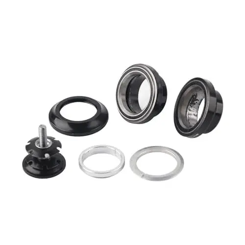 Produktbild: Pwshymi Fahrradlager-Headset, Farbecht, Verwenden, Fahrrad-Headset für 34-mm-Fahrradrahmen-Steuerrohr. 1,8 * 1,8 Zoll (Schwarz)