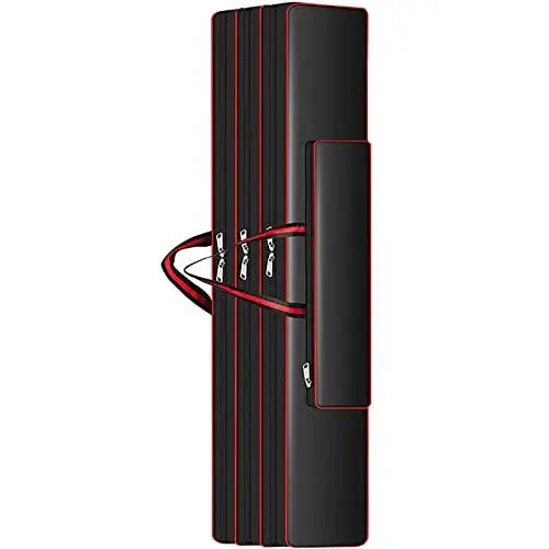 Produktbild: PWZYBXL Rutentasche, Tragbare Rutenfutteral,3 Schichten Wasserdicht Großer Kapazität Angeltasche, Multifunktionaler Angeltasche Für Herren Damen-Schwarz-110cm(43.3in)