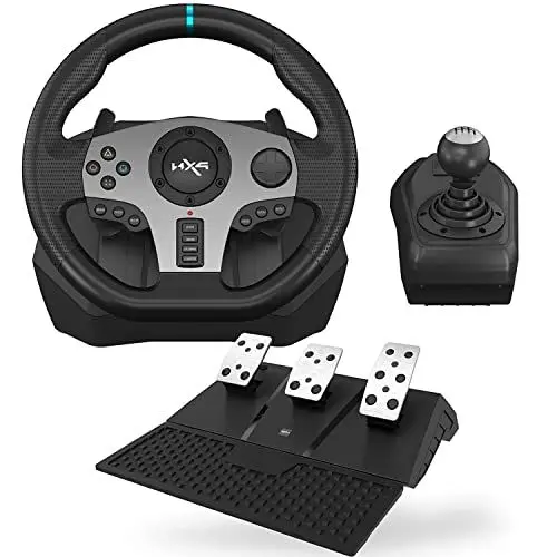 Produktbild: PXN Gaming Lenkrad, V9 Lenkrad mit Pedalen und Schaltung - Gebraucht - Wie Neu - Rennlenkrad, 270/900°, Dual Vibrationen Rückmeldung - für Xbox One, Xbox series X|S, PS4, PS3, PC