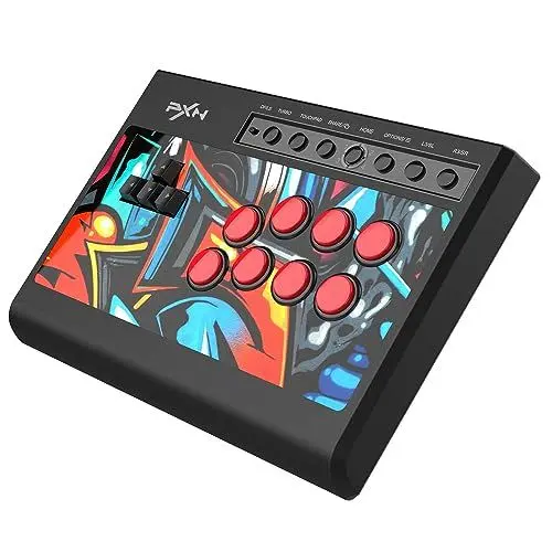 Produktbild: PXN X8 Arcade Fight Stick - Arcade Stick mit tastaturähnlichen Richtungstasten, Blue-Switch-Mechaniktasten, Turbo-Funktion - Arcade-Kampf Controller für PC, PS3, PS4, Xbox und Switch