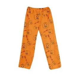 Produktbild: Pyjama Hose Damen Halloween Lang Piratenkostüm Schlafanzug Damen Skelett Winter Cartoon Kuschelhose Sexy Flauschige Kürbis Schlafhose Weihnachts Herbst Amarillo terroso XXL
