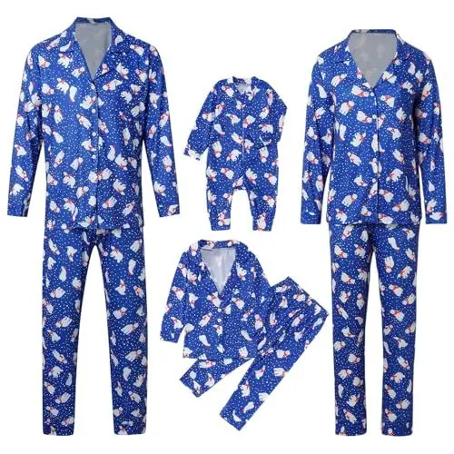 Produktbild: Pyjama lang Winter Schlafanzug Hose Damen karo Familien Pyjama warm Schlafhose Damen Soft Fleece Hose Damen weihnachtsoutfit Damen Pyjamahose kurz Matching Couple Pyjama
