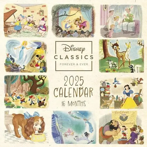 Produktbild: Pyramid – Disney Classics 2025 Broschürenkalender, 30x30cm, Monatskalender für Fans der Disney-Klassiker, Wandkalender mit bunten Illustrationen, nachhaltig nur mit Papierumschlag