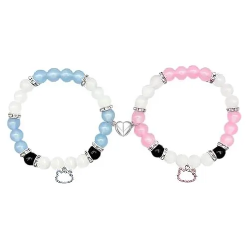 Produktbild: PYTRARTY K-itty freundschaftsarmbänder,2 Stück K-itty armbänder,K-itty pärchen armband,K-itty matching bracelets,geschenke für freund,geschenke für freundinnen