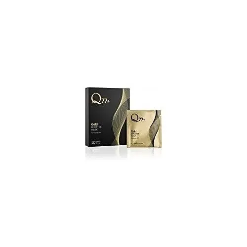 Produktbild: Q77+ - Gesichtsmaske - Gold Booster Mask - Sofortiger Lifting-Effekt - Mit Goldpartikeln, Vitaminen und Ätherischen Ölen - Aktiviert und Mindert Falten - Im 10er Pack
