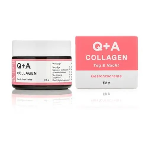 Produktbild: Q+A Collagen Gesichtscreme. Vegetarische, aus Meeresalgen gewonnene Collagen Creme für alternde Haut. 50 g