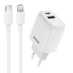Produktbild: Qackenm USB C Ladegerät 20W für iPhone 14/14 Plus/14 Pro/14 Pro Max/13/12/11/XR/XS/SE/, iPhone Ladegerät mit 2M Schnellladekabel, USB C Netzteil Kompatibel mit iPad/iPhone 8 7 6 5/AirPods