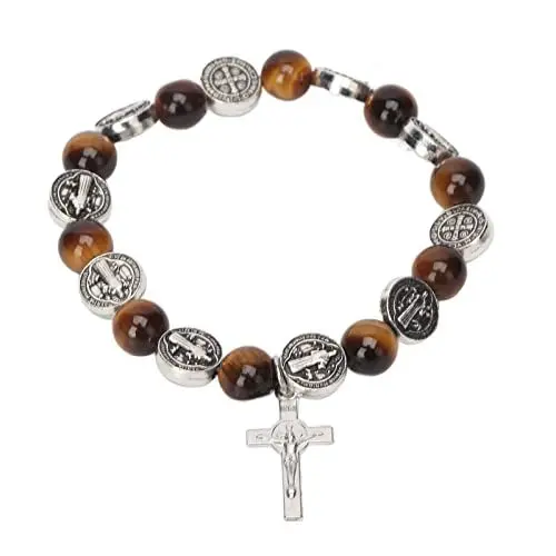Produktbild: QANYEGN Gelbes Tigerauge-Perlenarmband, handgefertigtes Edelstein-Perlenarmband, runde Perlen, Stretch-Armband für Männer und Frauen