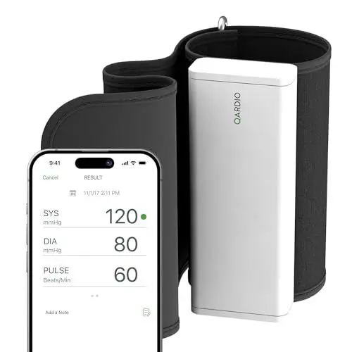 Produktbild: QardioArm Blutdruckmessgerät: Medizinisch genaue, benutzerfreundliche, kompakte digitale Oberarmmanschette. App für iOS, Android und Kindle verfügbar. Synchronisiert mit Apple und Samsung Health