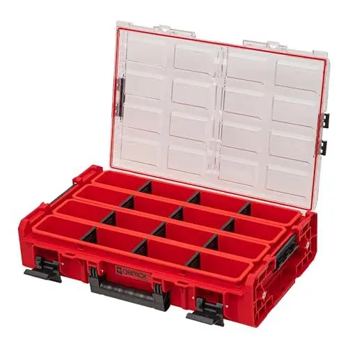 Produktbild: QBRICK SYSTEM Werkzeugkoffer Werkzeugkasten Leer Werkzeugkiste ONE Organizer XL 2.0 Long Bin RED Ultra HD Rot 600 x 400 x 145 mm