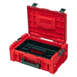 Produktbild: Qbrick System Pro Technician Case 2.0 Red Ultra HD Werkzeugkoffer Werkzeugkasten Werkzeugbox aus Kunstoff Werkzeugkiste mit Klemmverschlüssen Toolbox Organizer Für Werkstatt Rot 45 x 33,2 x 17,1 cm