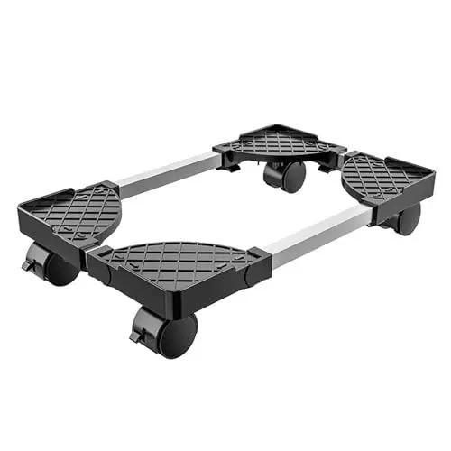 Produktbild: Qcdou PC Ständer unter dem Schreibtisch, Computer Desktop Ständer, CPU Ständer - Universaler, Mobiler, Verstellbarer Tower PC-Gehäuse Ständer mit Rädern, Schwarz