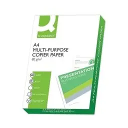 Produktbild: Q-CONNECT KF01087 Kopierpapier Druckerpapier / DIN A4, 80g/m²/ 1 x 500 Blatt/ Qualitätsklasse - B / Universalpapier / für Zuhause Büro und das Homeoffice/ Multifunktions-Papier