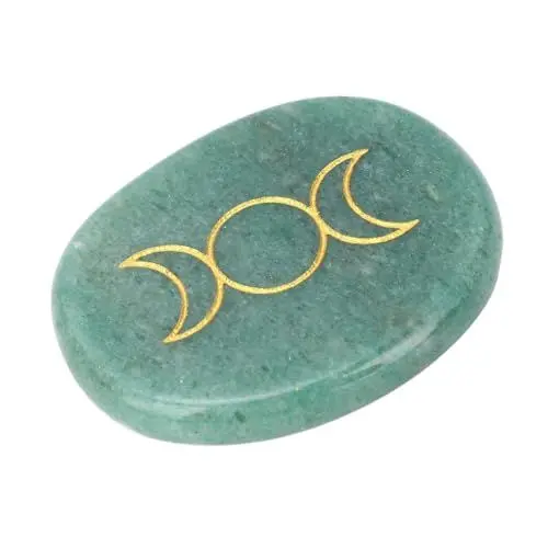 Produktbild: Qcwwy Authentischer Jadestein-Sorgentaschen-Beruhigungsstein, Lindert Angstzustände, Meditation und Stress für den Geldbeutel-Rucksack, Ideal für Studium, Arbeit und Leben (Green)