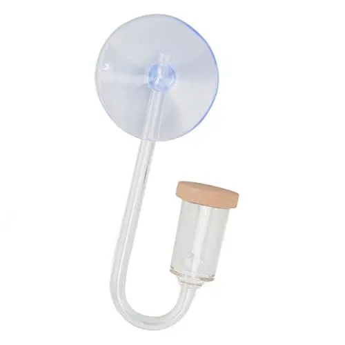 Produktbild: Qcwwy CO2-Diffusor mit Saugnapf, Aquarium-Ausströmerstein CO2-Glas-Aquarienzubehör für Aquarien und Hydroponische Aquarien, Blasendiffusor mit Hochgelöstem Sauerstoff Airstones (M)