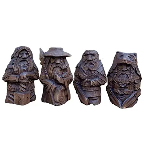 Produktbild: Qcwwy Dekorative Schmuckschatullen, Ornamente für Zuhause, Outdoor, Garten, Dekoration, Odin Thor, Kunstharz, Wikinger-Statue, Kunsthandwerk (Uffrah Delnar – Doppelschwert)