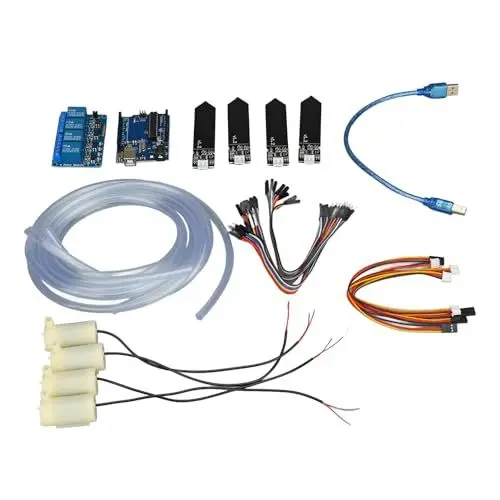 Produktbild: Qcwwy Selbstbewässerungssystem mit Bodenfeuchtigkeitssensor, WiFi-Bewässerungstimer, Gartenbewässerungsregler, Wassertimer, Intelligenter Bewässerungsregler, Fernbedienung, USB 5G,