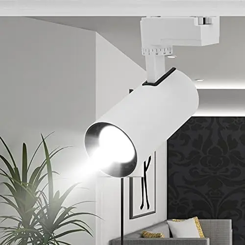 Produktbild: Spotlight-Schienenleuchte, Mehrere Richtungen und Horizontal um 360 Grad Drehbar, Lampenfassung, Aufhellendes und Blendfreies LED-Schienenleuchten-Set für (Große Größe (Modell