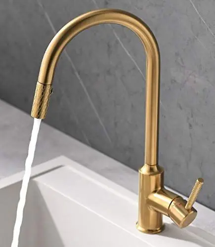 Produktbild: QD Wasserhahn Küche Gold Mischbatterien fuer Kueche Armatur Einhandmischer für Küchen Spüle