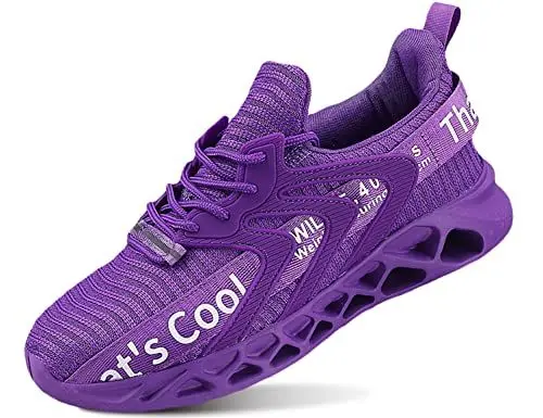 Produktbild: QDCFY Lauf-Sneaker für Herren, lässig, Sport, Walking, Fitnessstudio, Slipper, Straße, Jogging, Loafers, atmungsaktiv Violett 4EU