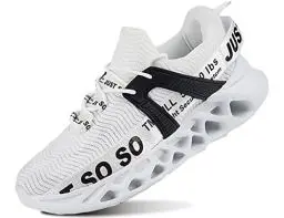 Produktbild: QDCFY Damen Laufschuhe Sneaker Air Sportschuhe Atmungsaktiv rutschfest Leichtathletikschuhe für Outdoor Indoor Weiß 38EU