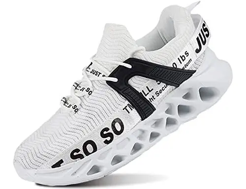 Produktbild: QDCFY Leicht Herren Leicht Atmungsaktiv Schuhe Komfortabel Sportschuhe Weiß 43EU