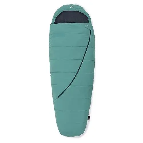 Produktbild: qeedo Buddy Mumienschlafsack - extra breit, groß, leicht, bequem - Sommerschlafsack mit kleinem Packmaß und Soft-Touch-Oberfläche, Outdoor Camping- & Reiseschlafsack in Eiform Unisex für Erwachsene