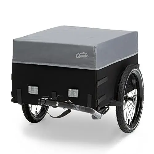 Produktbild: qeedo Cargo Trailer Fahrradanhänger Lastenanhänger, Fahrrad Transportanhänger, klappbar, Schwarz