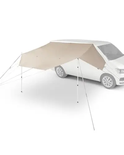 Produktbild: qeedo Motor Tarp TC Baumwoll-Sonnensegel für Bus und Auto mit Kederschiene und Saugnäpfen