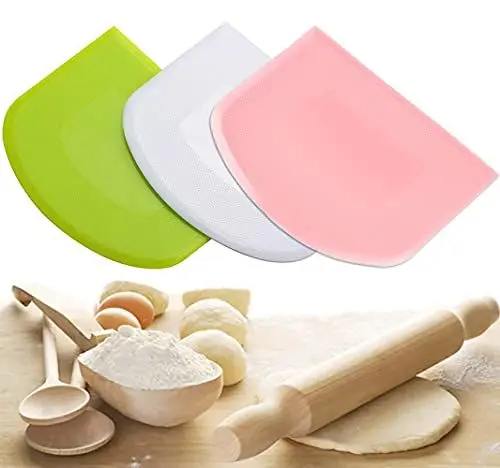 Produktbild: Qenovo® 3 Stück Teigkarte Silikon，BPA-Freie Lebensmittelqualität PE-Kunststoff Flexibel Teigschneider，Brot backen zubehör zum Schneiden von Brotteig.