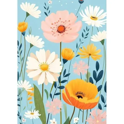 Produktbild: QENSPE Diamond Painting Blumen 5D Diamant Komplett, Einfach Diamant Painting Set für Erwachsene, Bunt Diamond Art Malerei DIY Diamant Kunst Handwerk für Anfänger Wand Dekor 30x40 cm
