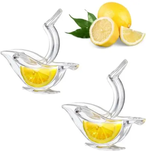 Produktbild: QHFlashbuy Bird Lemon Zitruspressen 2 Stück Manuelle Zitronenpresse,Acryl Limettenpresse Manuelle Saftpresse,Tragbare Fruchtpresse Handpresse für Obst Zitrone Bar Kitchen Gadgets
