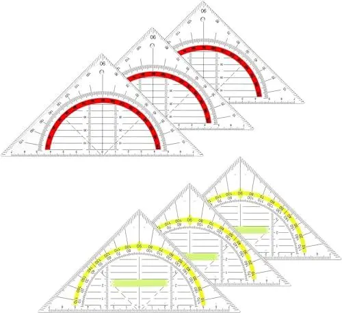 Produktbild: QHFlashbuy Geometrie Dreieck,6 Stück Dreieckiges Lineal,Zeichendreieck Winkelmesser,Geodreieck mit Griff,Flexibel Geodreieck zum Kreise Zeichnen für Schule Büro Studenten