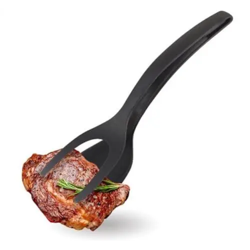 Produktbild: QHFlashbuy Spiegelei Doppelspatel,2-in-1Silikon-Eierwender Klemme Hitzebeständig Pfannkuchen Spatel Antihaft Kochen Spatel für Essen Grip und Flip