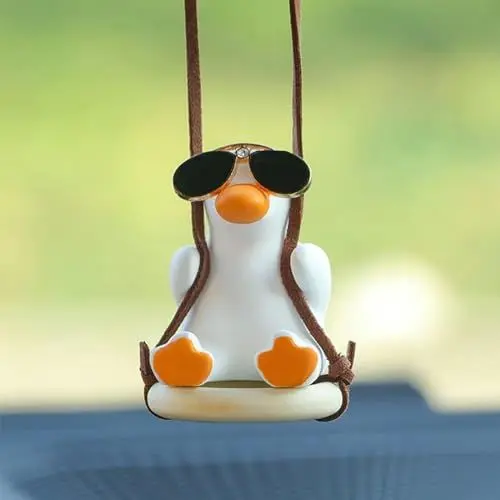 Produktbild: QHFlashbuy Süße Schaukel Ente Dekor,Swinging Duck Car Hanging Ornament,Ente Auto Anhänger,Auto Ente Autospiegel Hängendes Zubehör,Auto Dekoration Ornament Zubehör