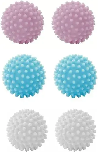Produktbild: QHFlashbuy Trocknerbälle 6 Stück Waschkugel für Waschmaschine,Wiederverwendbare Dryer Balls Trockner Ball für Heim Kleidung Reinigung