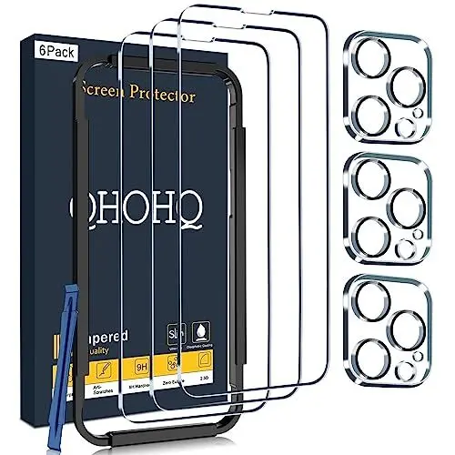 Produktbild: QHOHQ 3 Stück Panzer Schutz Glas für iPhone 14 Pro Max 6.7